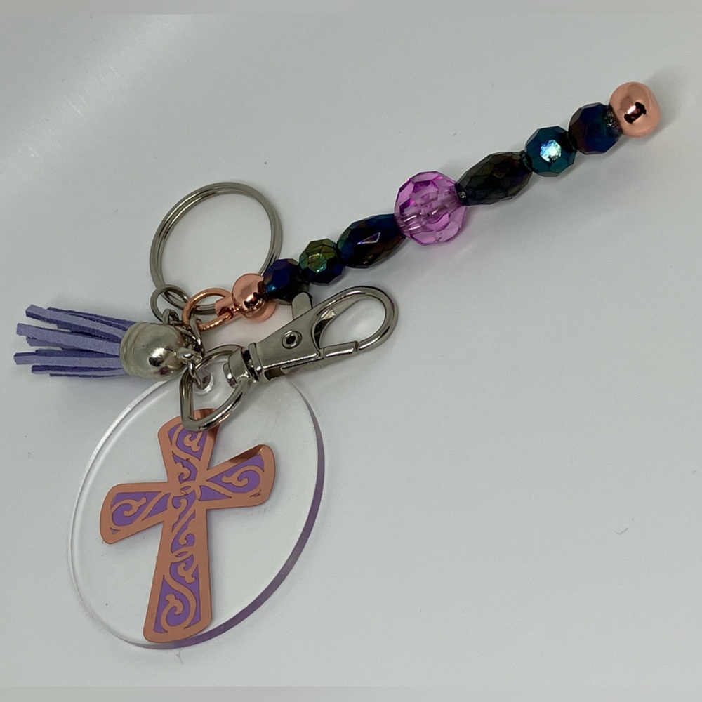 Beaded rod keychain